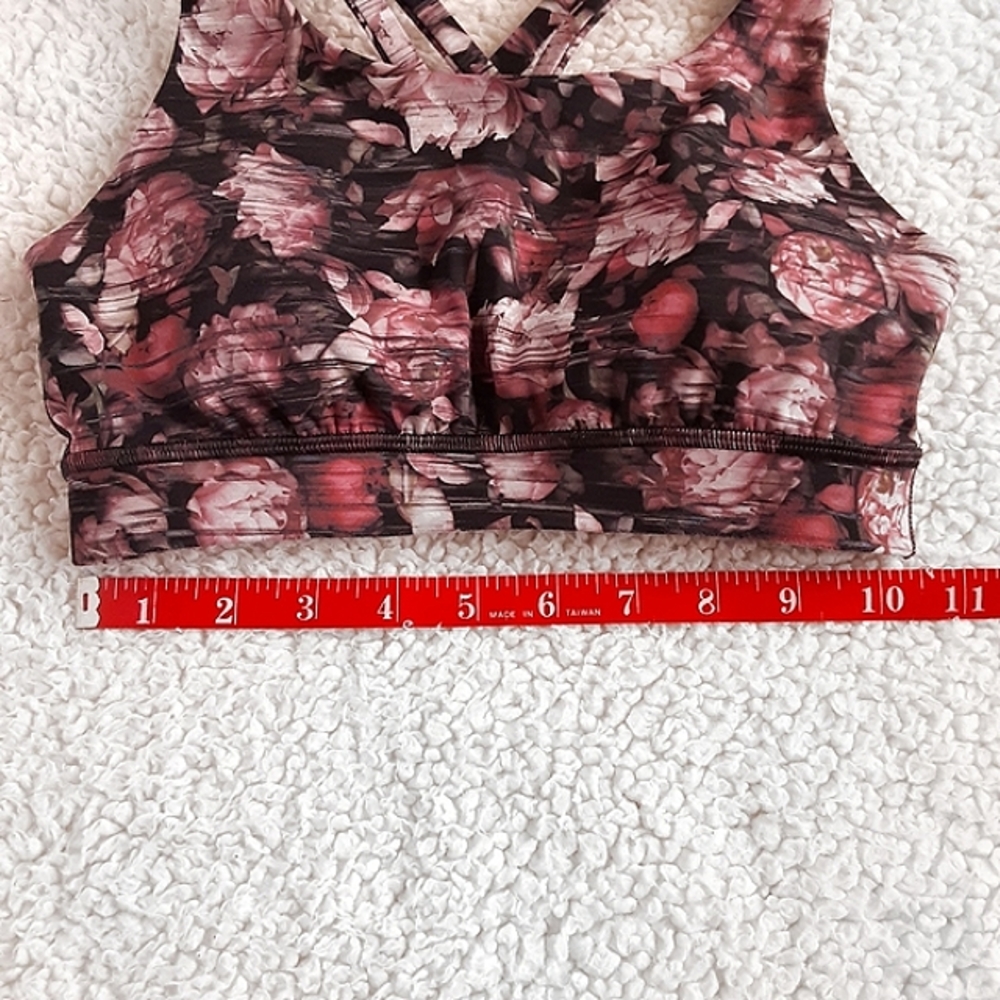 LULULEMON ATHLETICA Nulux Energy Peony Print Strappy Sports Bra Size 4 / XSmall - Picture 5 of 11